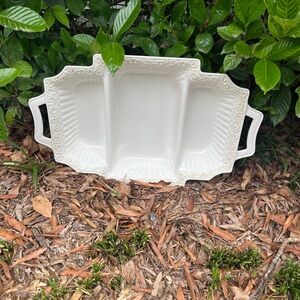 Lenox White Ceramic Divided Serving Tray